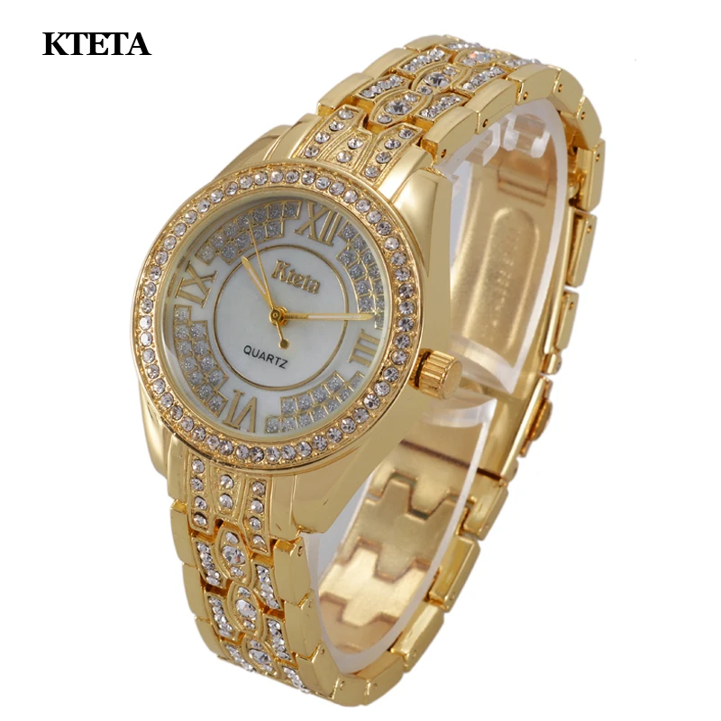 Женские золотые кварцевые часы Reloj Mujer Роскошные наручные известного бренда с