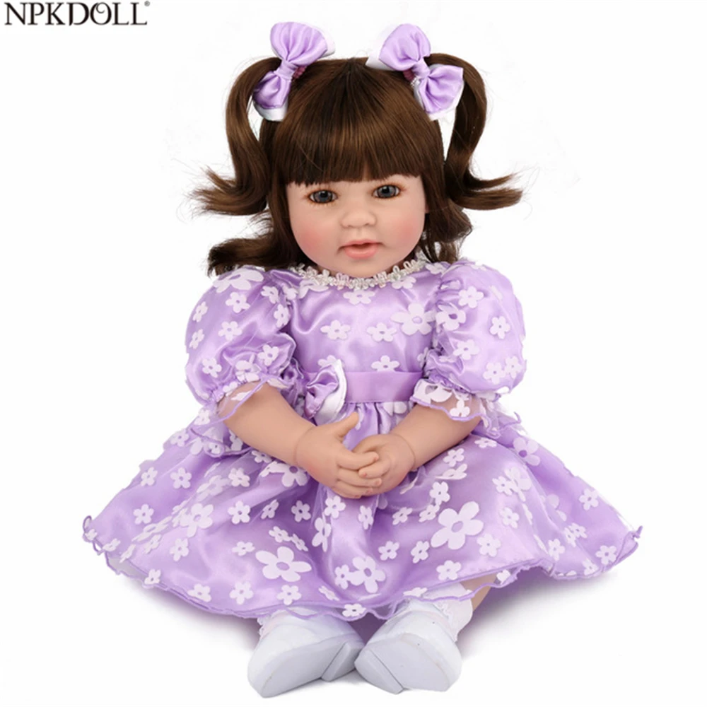 NPKDOLL 20 дюймов новорожденные младенцы силиконовые куклы для девочек длинные