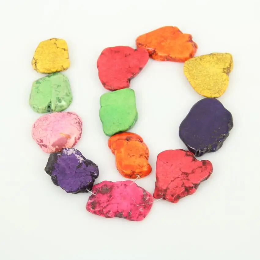 Многоцветный Хаулит Бирюзовый Просверленный Кусочки ожерелье из нескольких