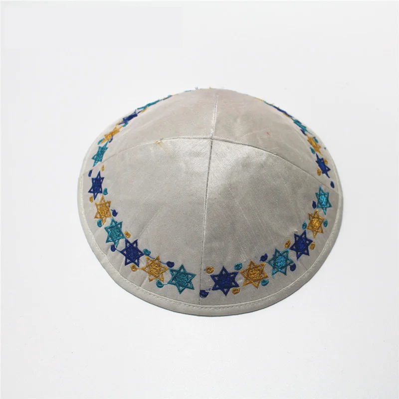Иудейский черный бархат Kippa Kippot - Цвет: Белый