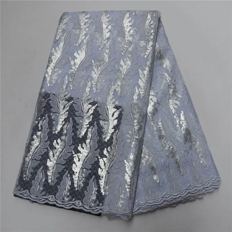 French Lace Fabric With Sequins 2018 High Quality Embroidered Tulle For Dress 5 Yards/lot 30 | Дом и сад