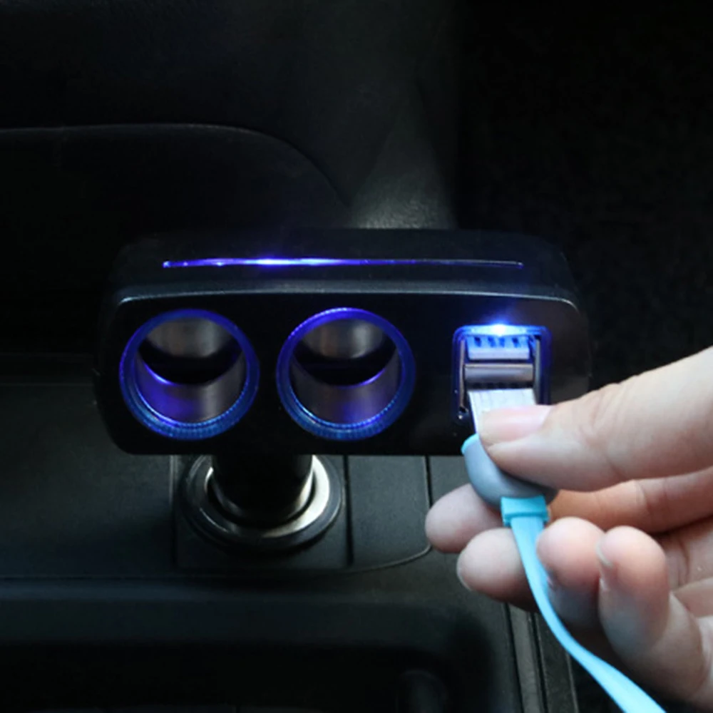 DC 12 В 3.1A двойной USB Автомобильное зарядное устройство 2 способ розетка для