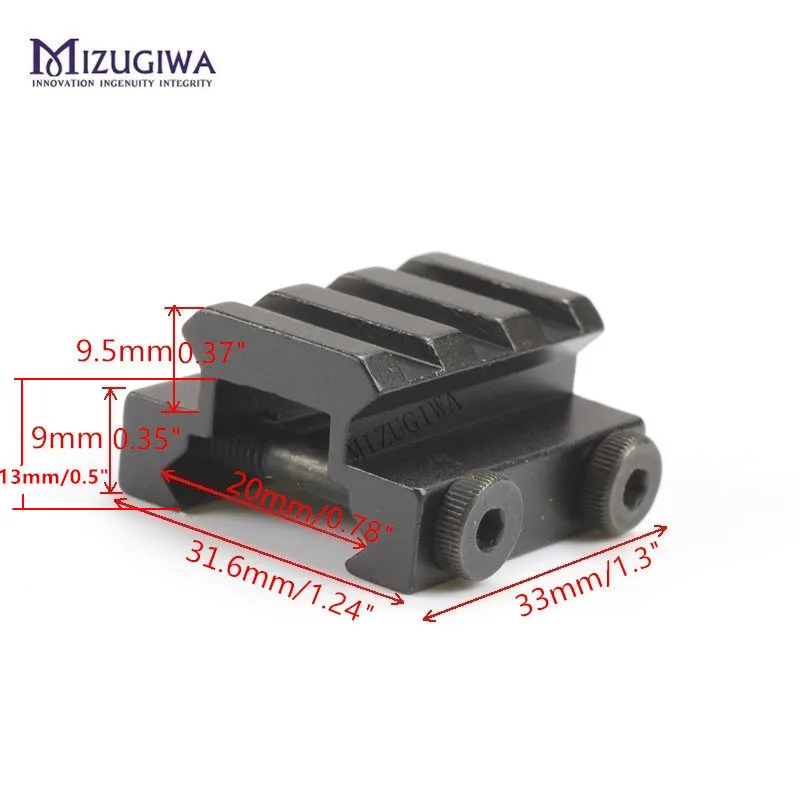 MIZUGIWA 1/2 &quot3 слотовый низкая Riser Вивер Picatinny кронштейн для прицела крепление рельса