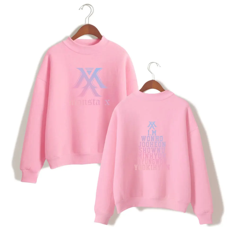 Свободная водолазка MONSTA X Kpop верхняя одежда толстовки свитшоты Мужская модная