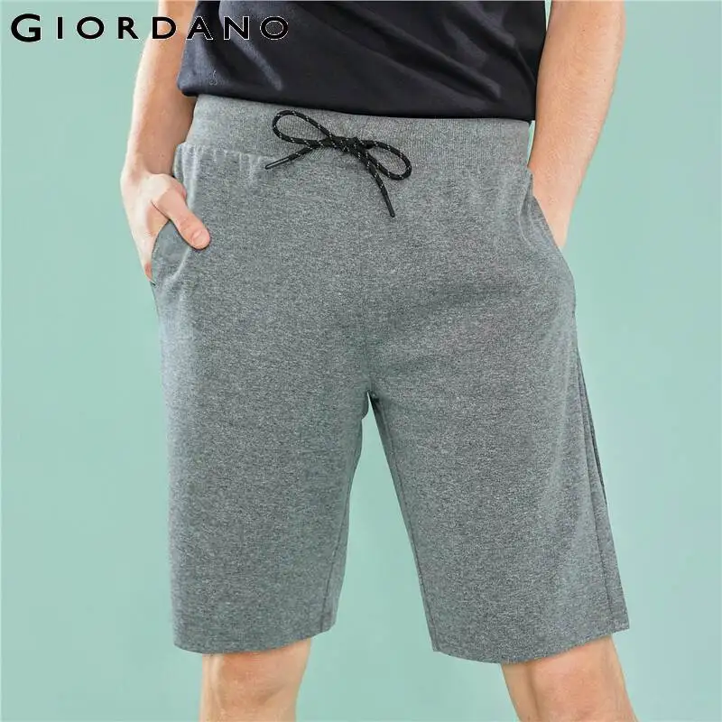 Giordano сплошные шорты из хлопкового трикотажа с резинкой на талии состоят хлопка и