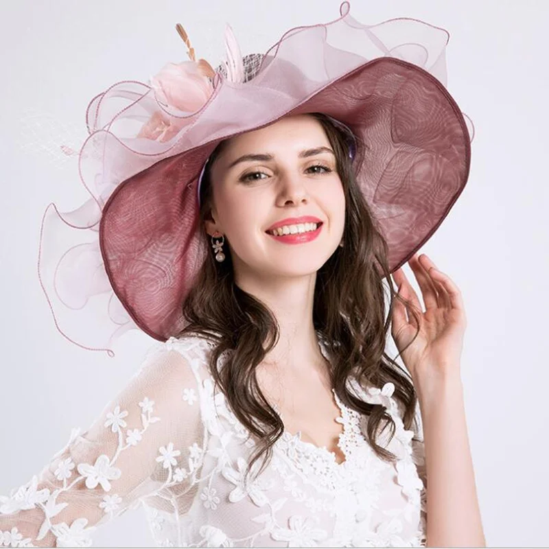 Шляпа Женская Солнцезащитная с широкими полями модная пляжная шапка цветочным
