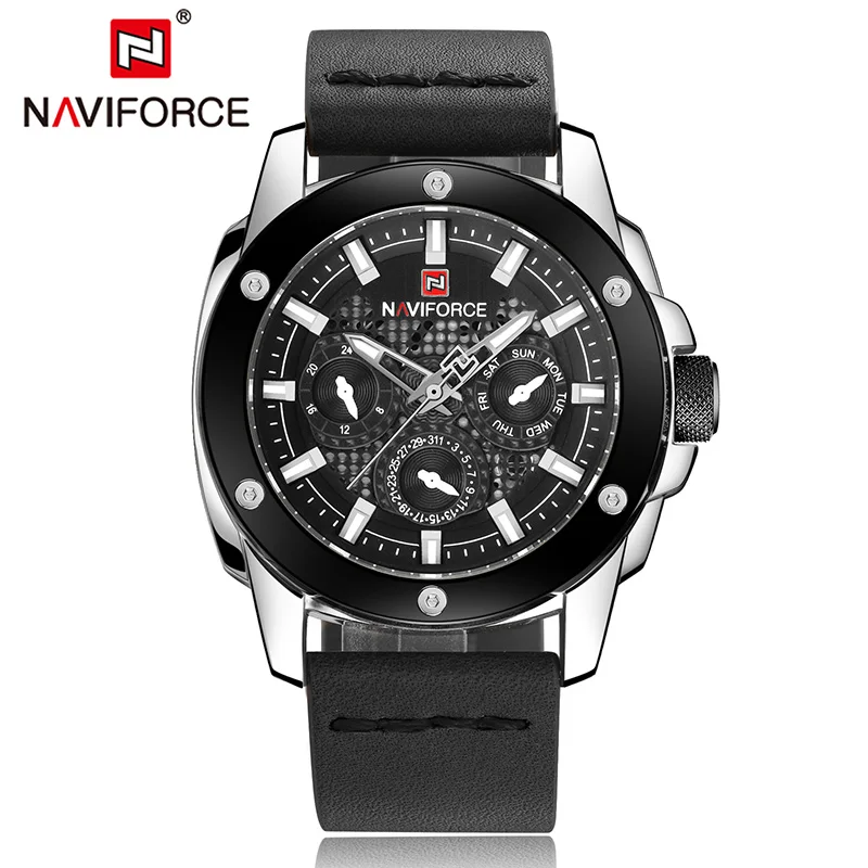 NAVIFORCE для мужчин наручные часы мужские лучший бренд класса люкс Хронограф КОЖА
