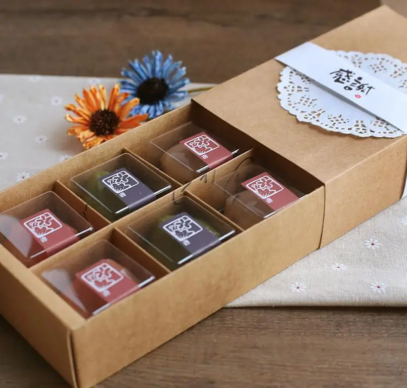 Quevinal100pcs коричневый крафт бумаги Бумага комплект ювелирных изделий Коробки