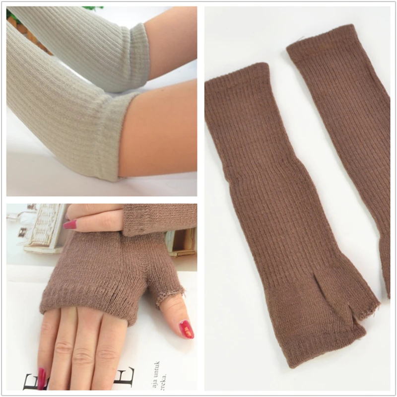 Women Summer UV Arm Warmers Set Solid Color No Toe Sunscreen Cotton Driving Protection Elastic Long Sleeve | Аксессуары для одежды