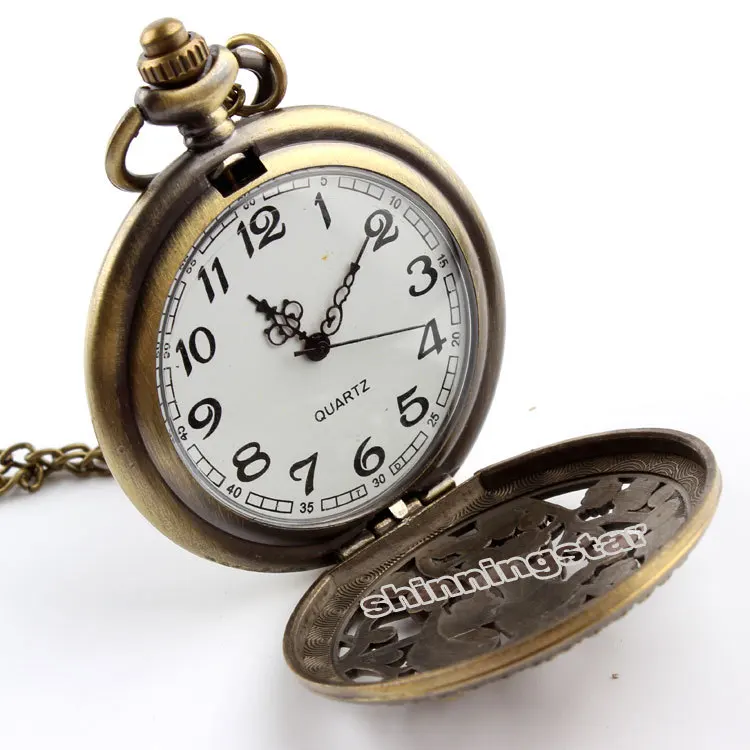 Ретро дизайн бронзовая Милая птица животное кварцевые карманные часы ожерелье