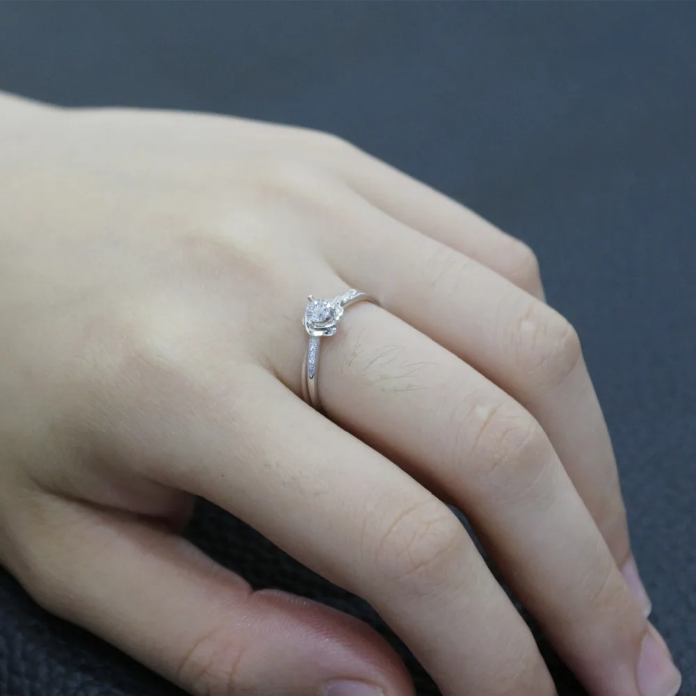 

LASAMERO 0. Женское кольцо с цветами и природным бриллиантом, 18 К, белое золото, сертификат на помолвку и свадьбу, 187 CT, FG/SI