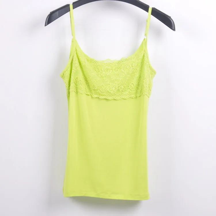 Женская мягкая и удобная майка из модала Облегающая с регулируемым кружевным