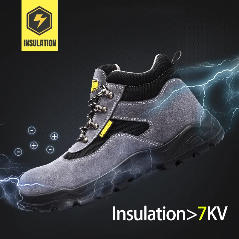 LARNMERN Men's Work Safety Shoes Steel Toe Breathable Anti-smashing Insulation Sandproof Non-slip Construction Protective Boots | Обувь