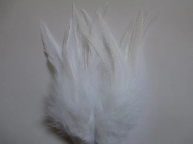 Оптовая продажа 20 шт. красивых белых петушиных перьев для шеи 10-15 см/4-6 дюймов