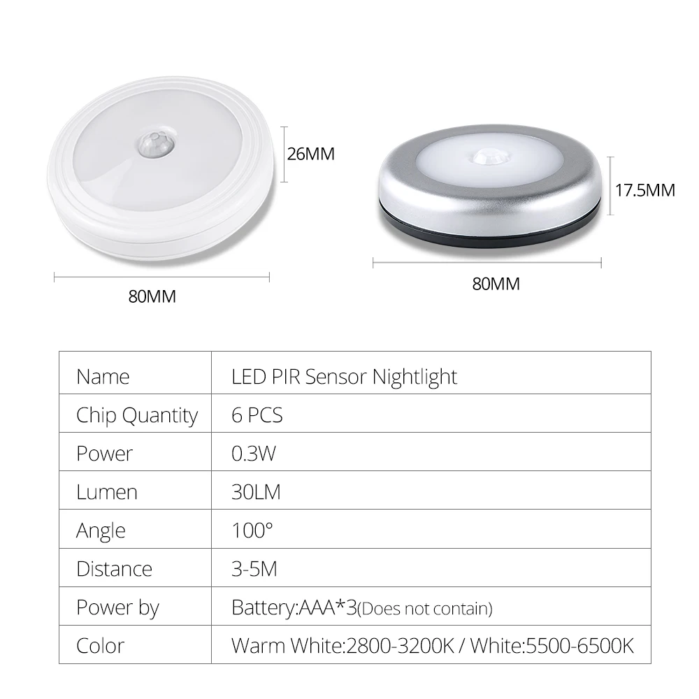 PIR датчик движения светодиодная подсветка под шкаф автоматическое