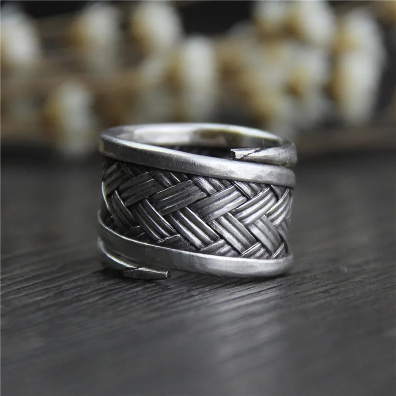 Wholesale Thai handmade silver plated ring men and women weave retro style | Украшения и аксессуары