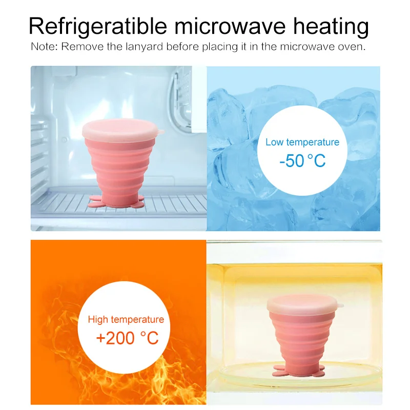 Силиконовая новая портативная Выдвижная складная чашка с крышкой