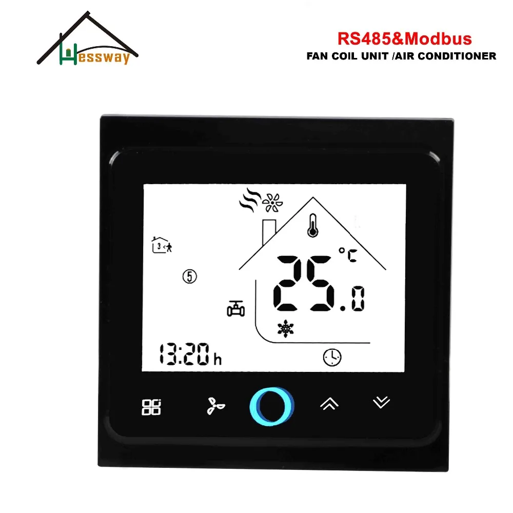 HESSWAY 3 скорости RS485 RTU MODBUS умный комнатный термостат 24 в стандартный для 2 трубной