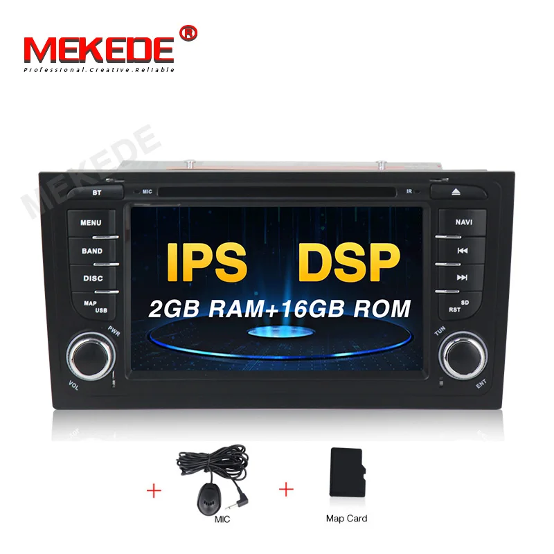 PX30 4 core MEKEDE ips DSP 2 Din Android 9,0 автомобильный Радио gps автомобильный dvd-плеер для Audi A6 S4 RS6 1997-2004 с wifi BT аудио мультимедиа - Цвет: PX30 4 core