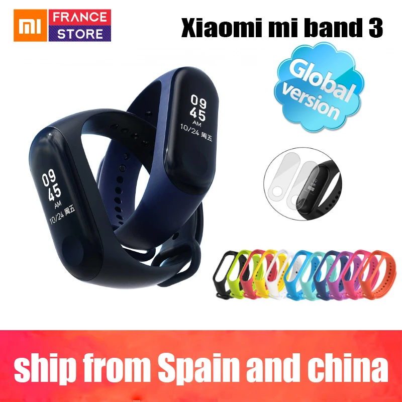 Global Verison Xiaomi mi Band 3 band мгновенное сообщение CallerID водонепроницаемый OLED сенсорный