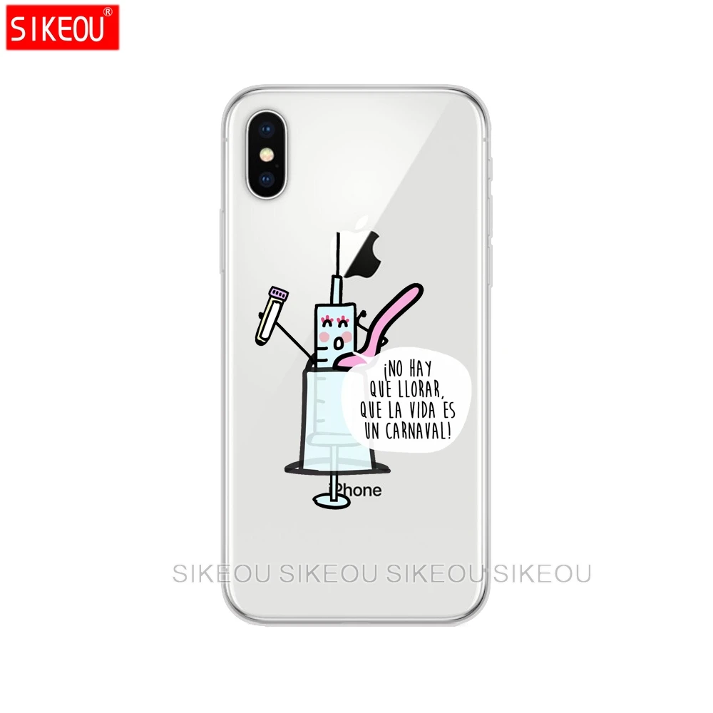51599 Силиконовая крышка чехол для iPhone 6X8 7 6s 5 5S SE плюс 10 чехол мультфильм медицина медсестра прозрачный в виде ракушки - Цвет: 51599