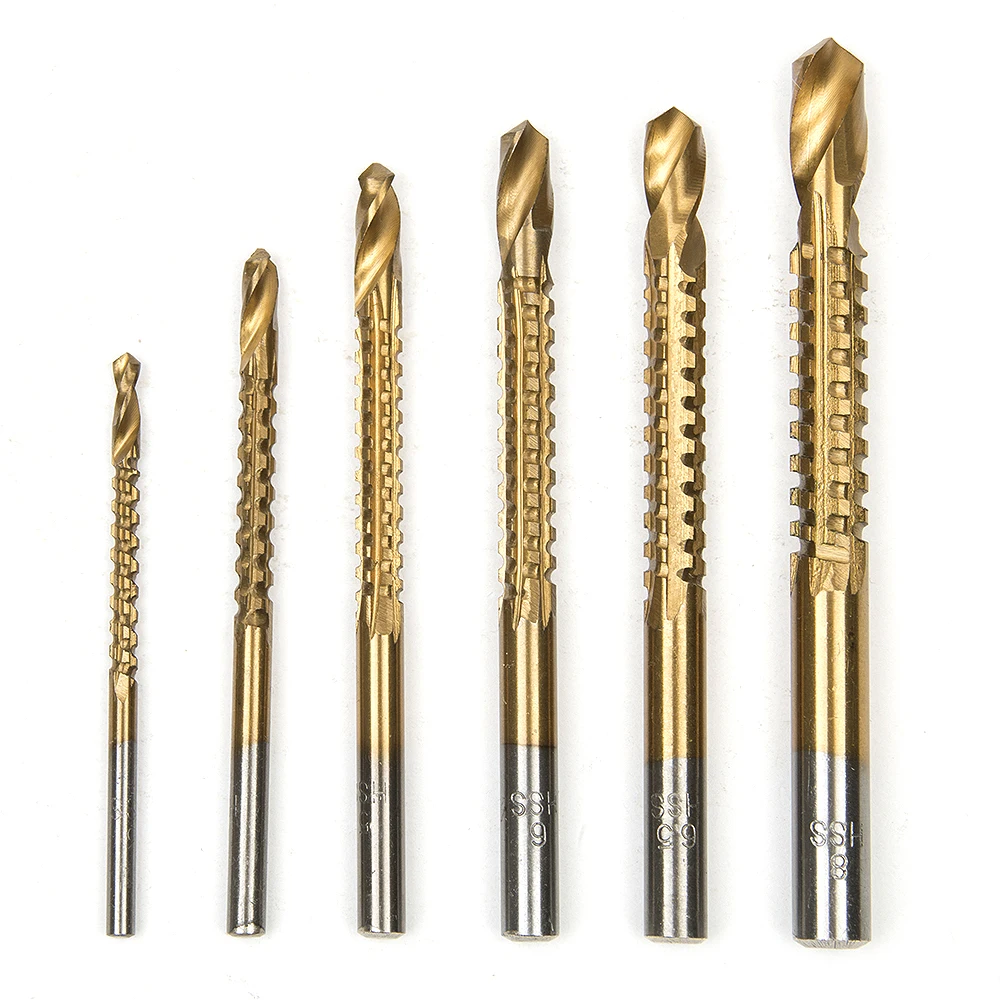 6 шт. профессиональные фрезы из быстрорежущей стали с титановым покрытием|plastic