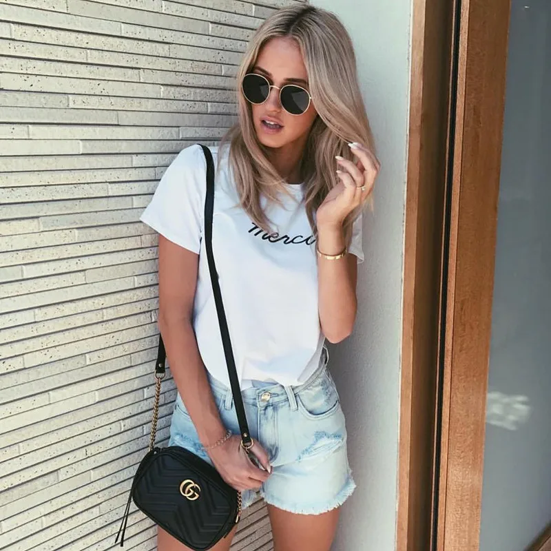 Plus Size S-XL Fashion Summer Short Sleeve T Shirt Women letter Printed T-shirt O-neck Self-cultivation Harajuku Tops T-shirts |