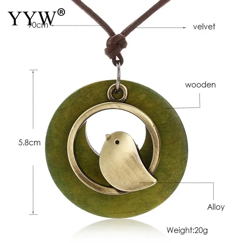 1 шт. женские ювелирные изделия массивные ожерелья и подвески деревянный кулон в