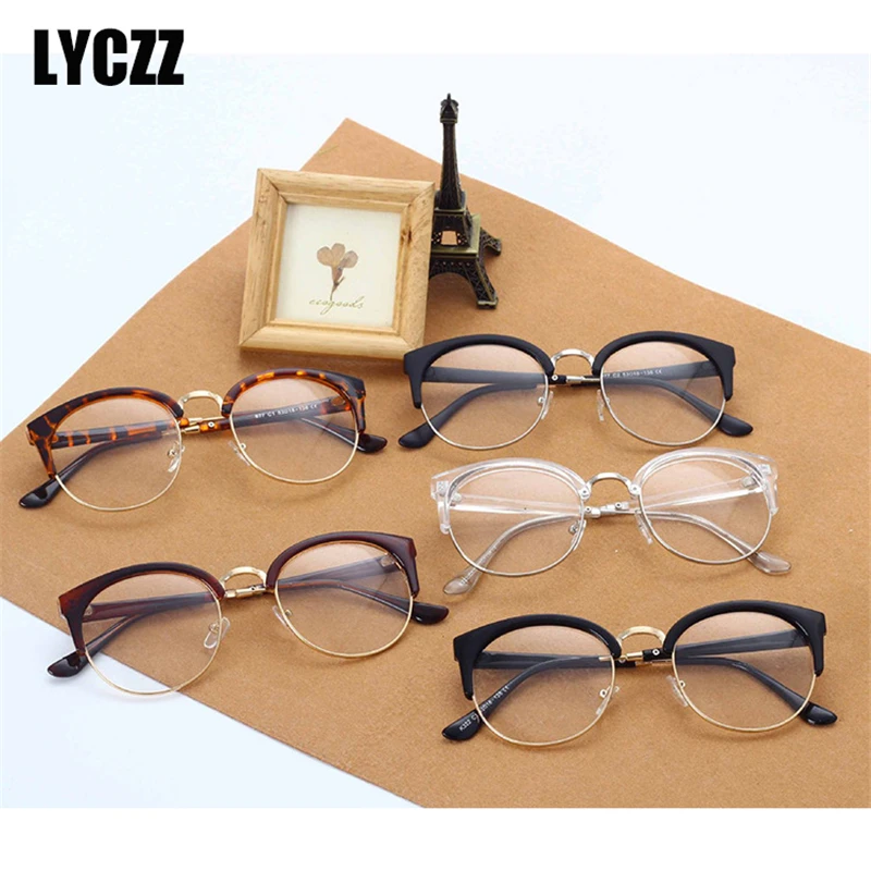 LYCZZ Leopard Cat Eye очки-нулевки очки в оправе стиль ретро оптические женские мужские