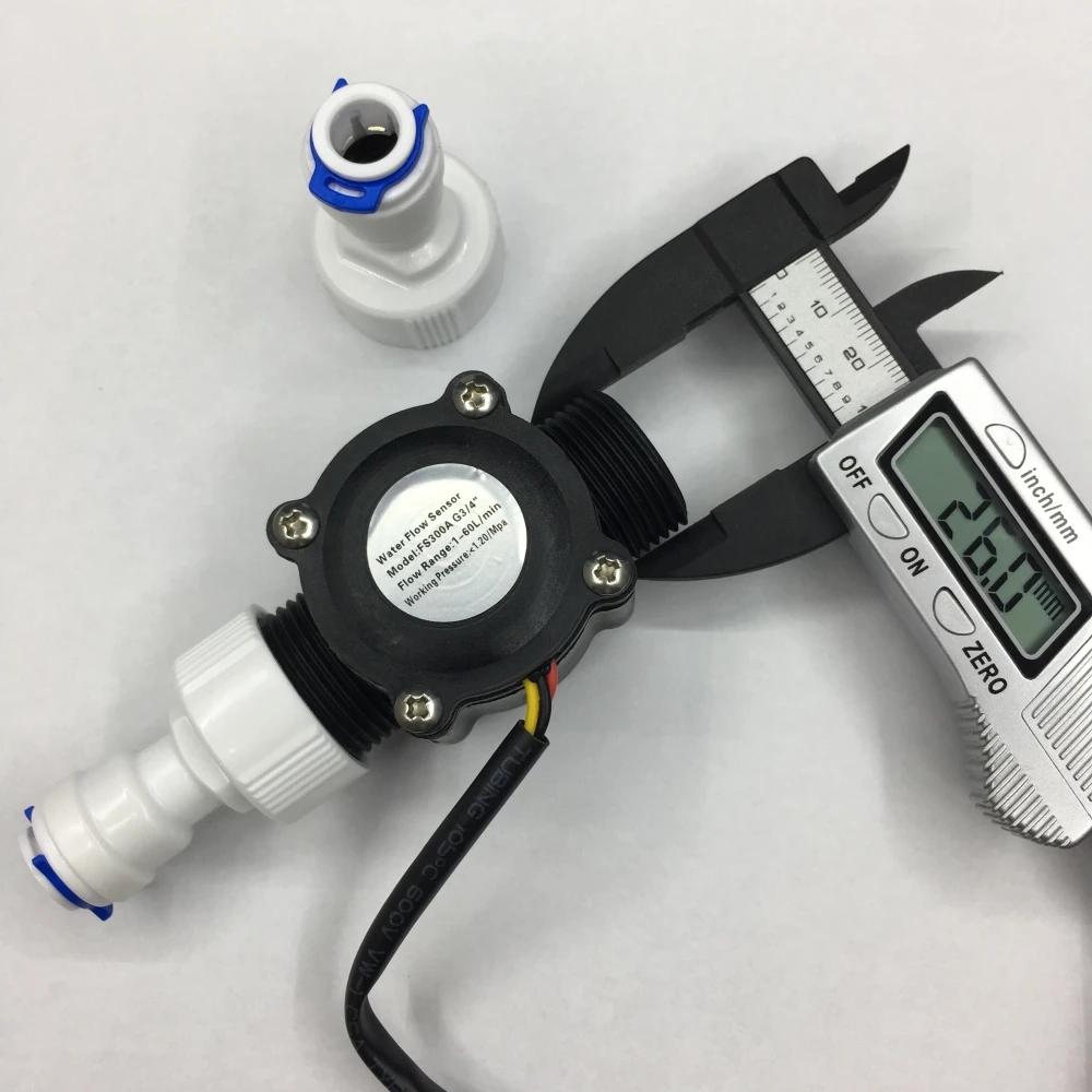 FS 300A + 2 шт. Quick Fit push адаптер Холла G3/4 &quotDN20 датчик расхода воды пластиковые турбины