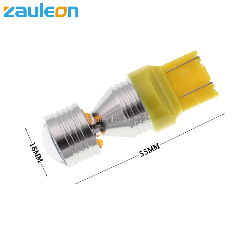 Zauleon 2 шт. T20 7443 W21/5 Вт Желтый Янтарный 20 Светодиодный светильник для автомобиля с