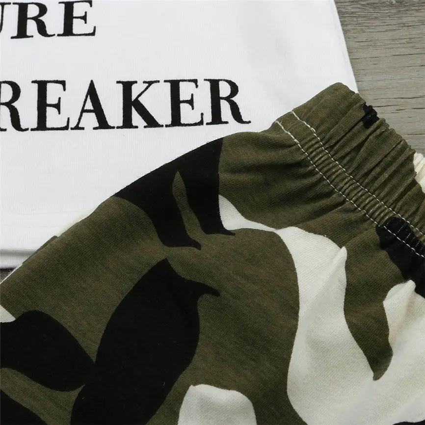 Clothing Sets 2018 Tracksuit Newborn Kids Baby Boys Outfits Clothes Letter T-shirt Tops+Camouflage Pants Set Dropshipping BTTF | Детская