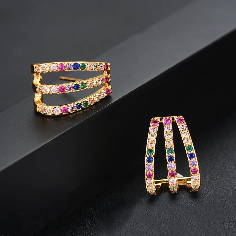 

SisCathy New Design Fashion Jewelry Charms Stud Statement Earrings AAA Cubic Zirconia Earrings For Women Girls Ear Accessories