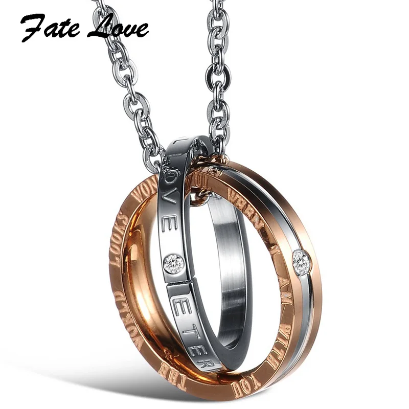 Fate Love Новое Колье из нержавеющей стали с изображением круга пансента для пары