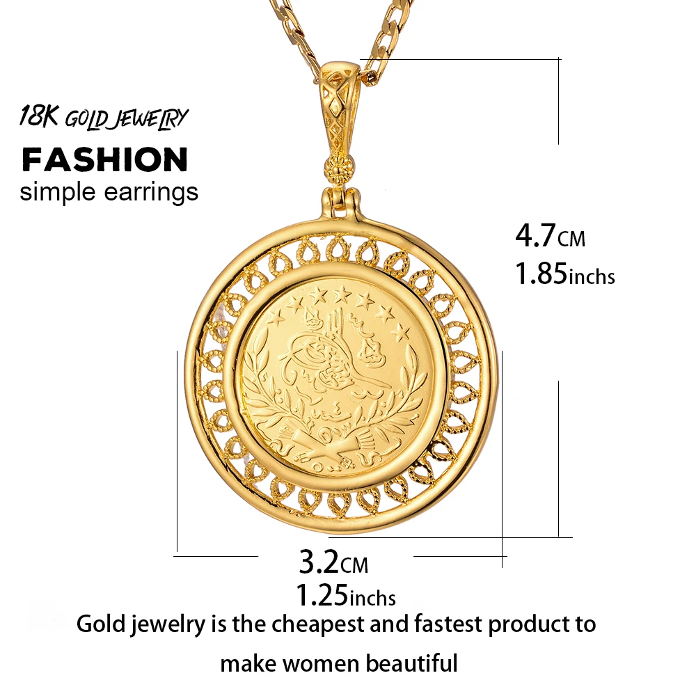 Ожерелье WANDO в виде турецкой монеты для мужчин медные Арабские Ювелирные изделия