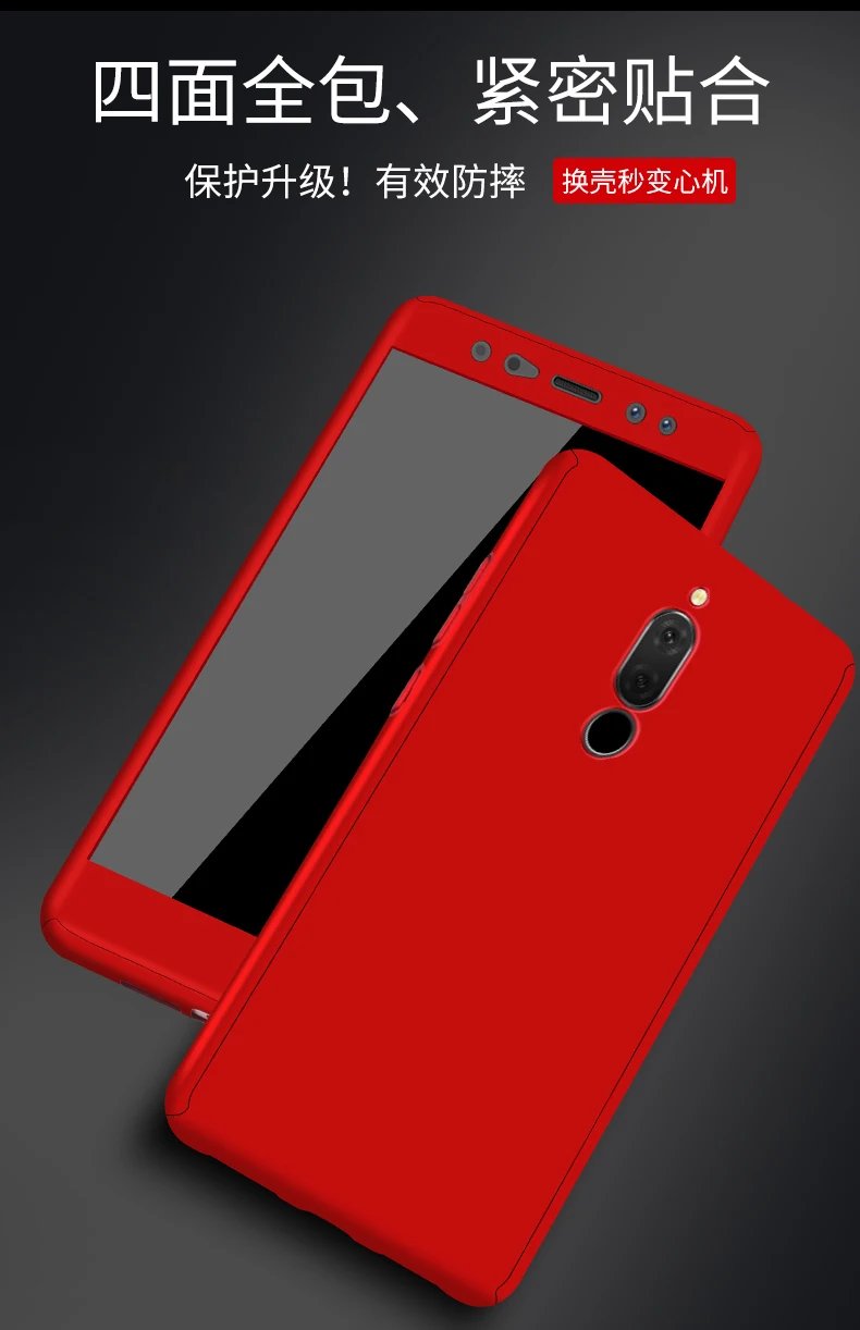 360 Full Coverage For Huawei Mate 10 Lite Honor 9i Case Protective Plastic + Tempered Glass Nova 2i Maimang 6 |
