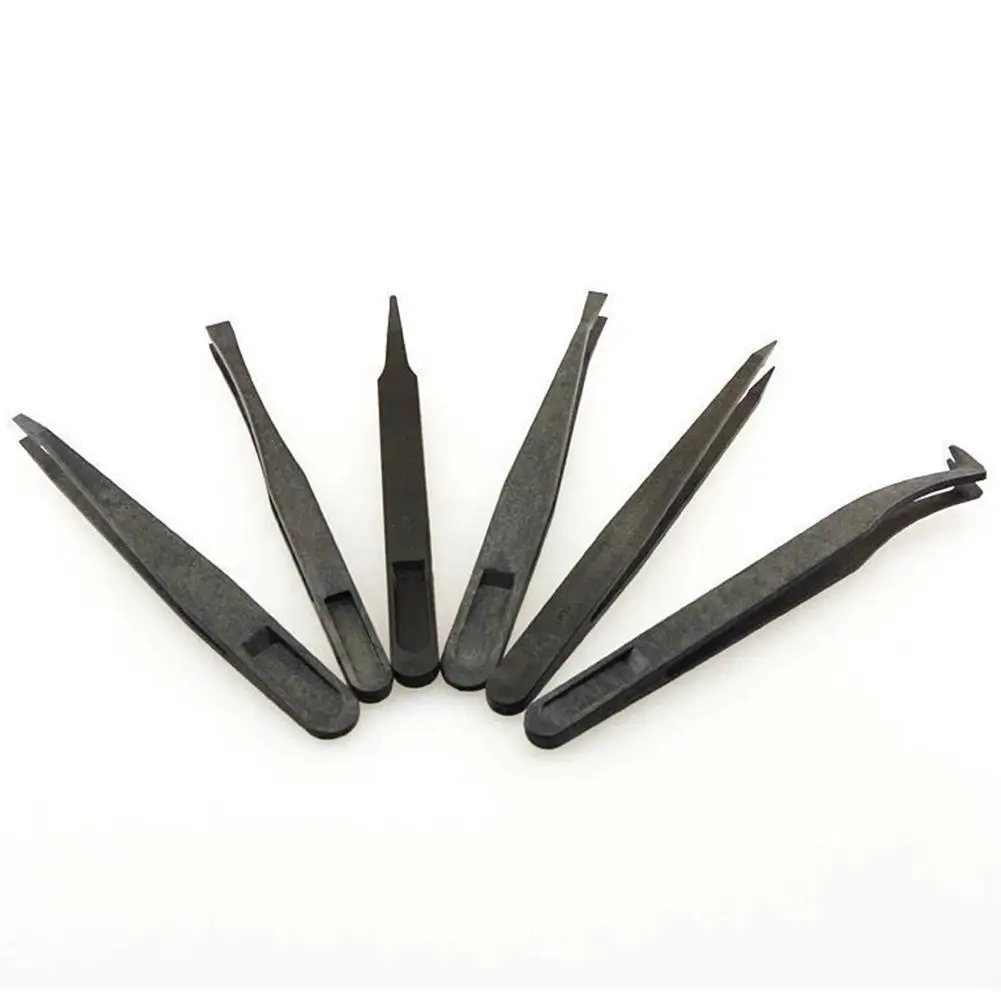 6 шт./компл. Набор прецизионных пинцетов из пластика антистатический набор