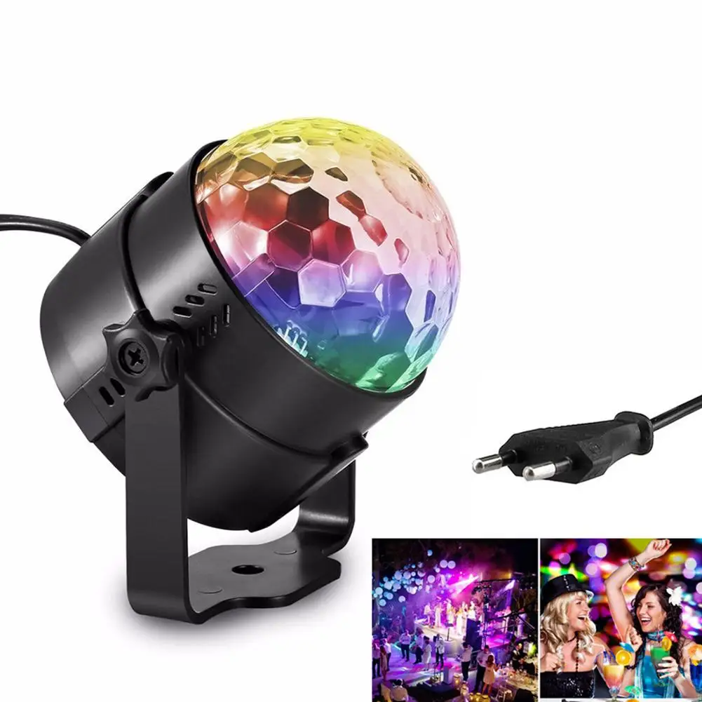 HobbyLane 3 Вт светодиодный RGB Вращающийся магический шар светильник сценический светильник для дискотеки вечерние, праздничные, свадебные украшения