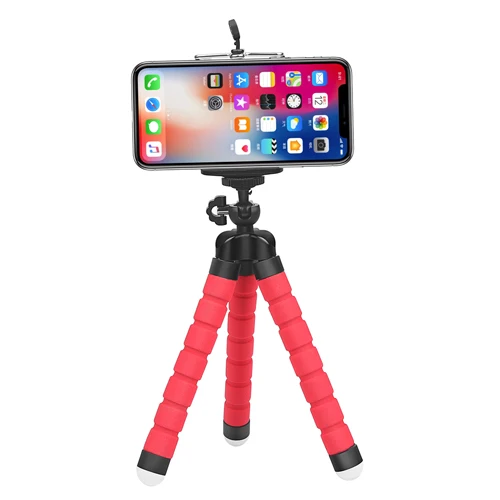 Гибкий штатив с осьминогом для GoPro 8 7 5 Black Xiaomi Yi 4K Sjcam Dslr с зажимом для телефона, подставка для планшета, крепление для мобильного телефона - Цвет: Red