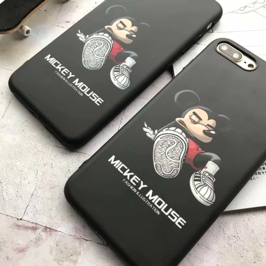Cartoon Mickey Spiderman sneakers Basketball shoes case for iphone 7 8 6 6s X XS Max XR phone Cover Cases |