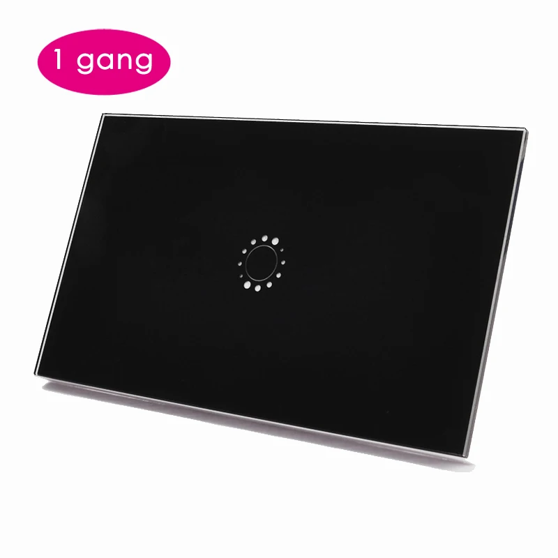 1 Gang Настенный сенсорный выключатель Wi-Fi 1, 2, 3 банды, настенный светильник со стеклянной панелью, переключатель Ewelink, приложение, поддержка Alexa Google Home, США, 220 В, черный умный переключатель - Комплект: 1 Gang