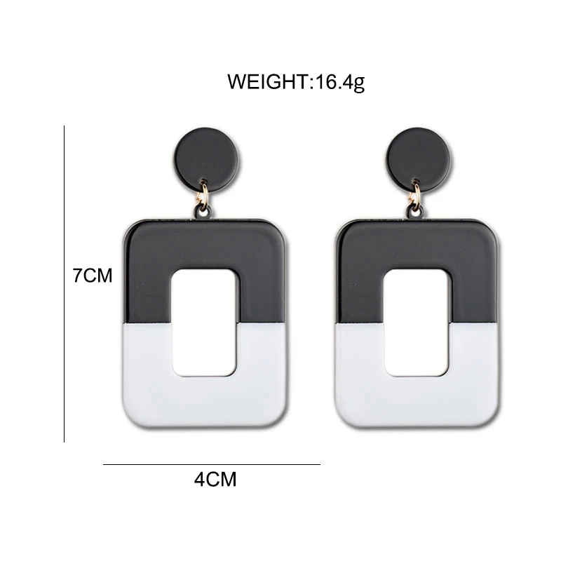 2018 новые корейские стильные цветные квадратные акриловые Висячие серьги для