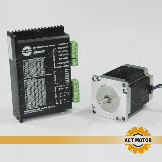 

ACT двигатель 1 шт. Nema23 шаговый двигатель 23HS8430 4-Lead 270oz-in 76 мм 3.0A биполярный + 1 шт. драйвер DM542 4.2A 24-50V 128Micro US DE Free