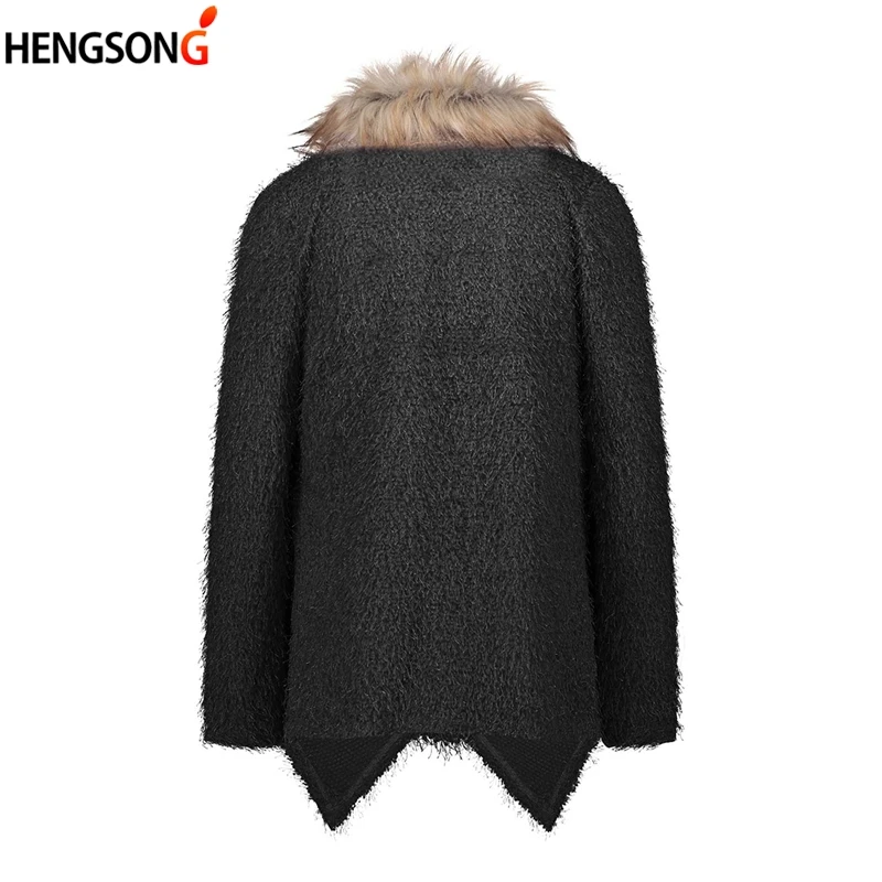 HENGSONG модное пальто с длинным рукавом женский осенний кардиган плюшевое Пальто