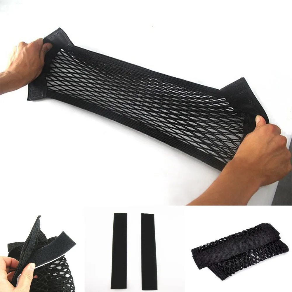 

BBQ@FUKA 40 x 25cm Trunk Seat Back Elastic String Stowing Tidying Net Storage Bag Pocket Fit For Benz W203 Auto Accessories