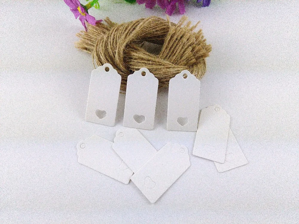 4x2 см белые ценники подарочные маленькие бирки с отверстием в форме сердца пустые