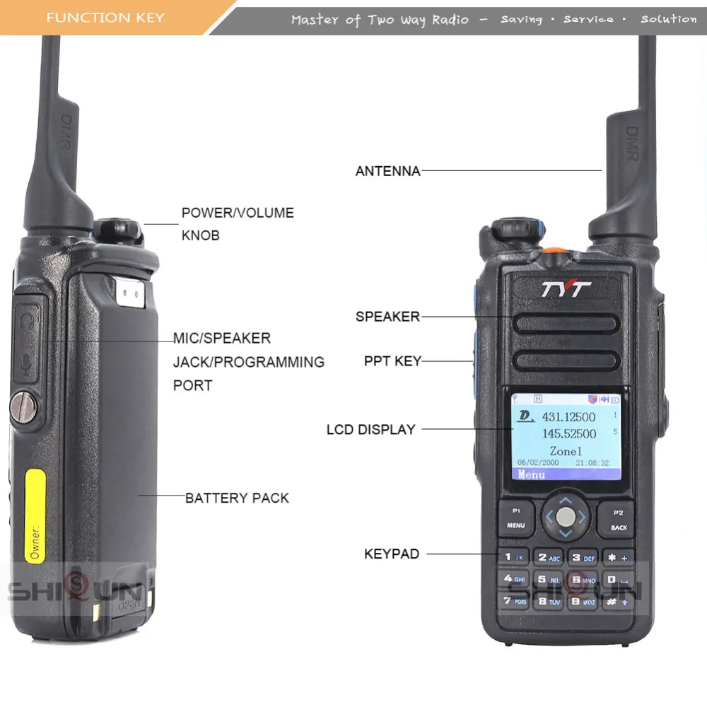 TYT DMR радио IP67 Wateroroof Dual Band иди и болтай Walkie Talkie “иди и MD- лучше, чем Baofeng DMR DM-8HX DM-5R DM-5R плюс gps радио IP67 DMR