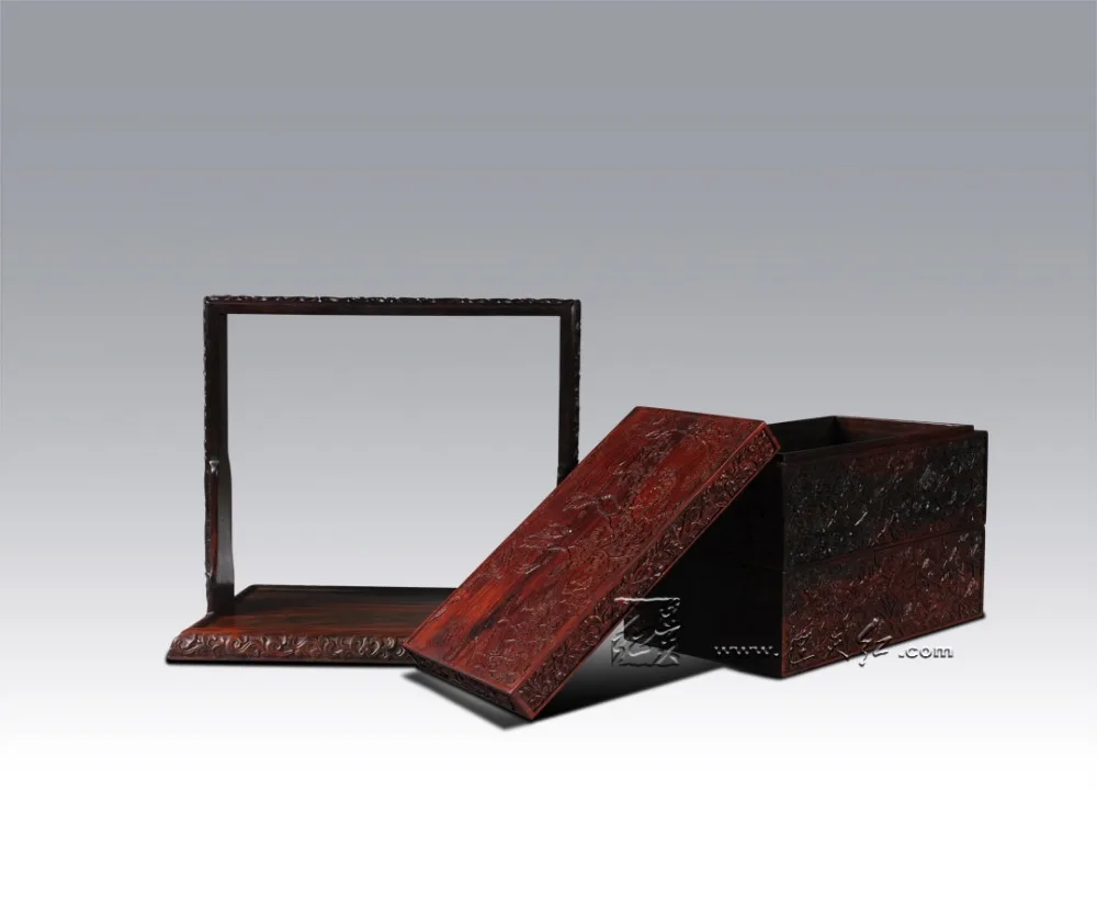 Китайская классическая переноска еды ручные корзины из красного дерева Carven