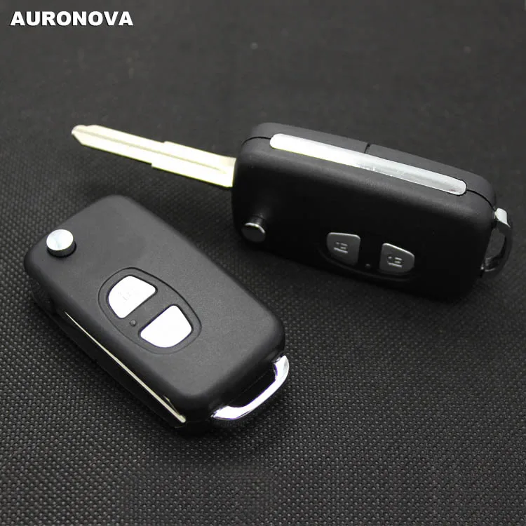 

AURONOVA New Upgrade Flip Folding Key Shell for Mitsubishi Lancer 2 Buttons Modified Remote Car Key Case