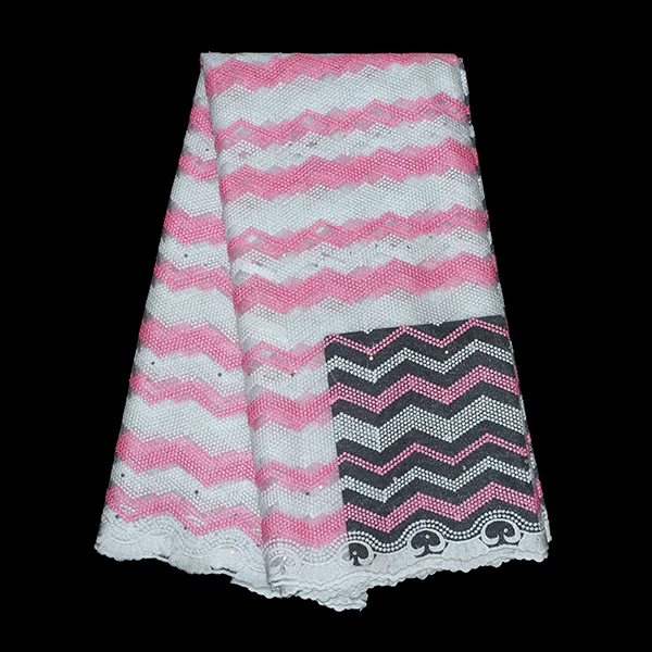 Фуксия розовый новая вышивка африканская кружевная ткань chantilly Nigerial Сетчатая